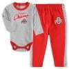 Outerstuff Newborn & Infant Scarlet/Heathered Gray Ohio State Buckeyes Little Kicker Long Sleeve Bodysuit & Sweatpants Set -Outerstuff shop unnamed file 750
