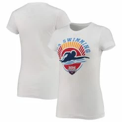 Outerstuff Women's White USA Swimming Streamline T-Shirt