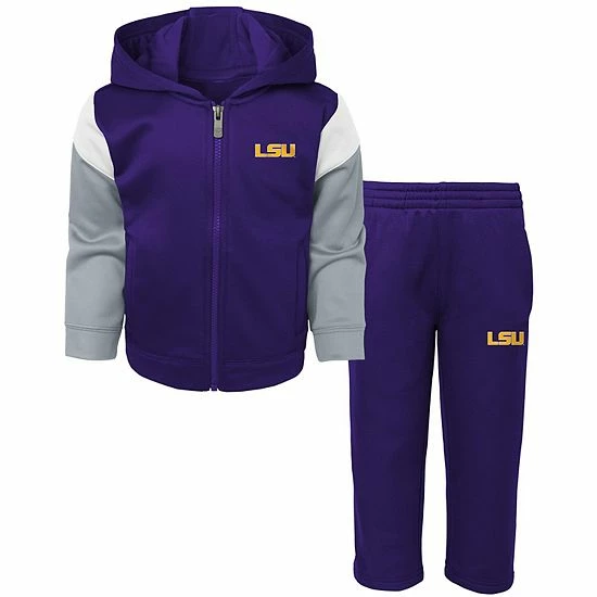 Outerstuff Toddler Purple LSU Tigers Fleece Full-Zip Hoodie And Pants Set 3 Outerstuff Toddler Purple LSU Tigers Fleece Full-Zip Hoodie And Pants Set
