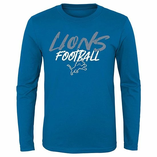 Outerstuff Youth Blue Detroit Lions Wildcat Long Sleeve T-Shirt 3 Outerstuff Youth Blue Detroit Lions Wildcat Long Sleeve T-Shirt