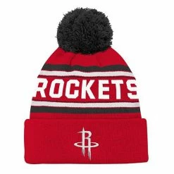 Outerstuff Youth Red Houston Rockets Jacquard Cuffed Knit Hat With Pom