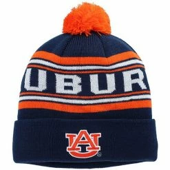 Outerstuff Youth Navy Auburn Tigers Jacquard Cuffed Knit Hat With Pom