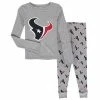 Outerstuff Preschool Heathered Gray Houston Texans Long Sleeve T-Shirt & Pants Sleep Set