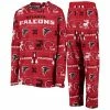 Outerstuff Youth Red Atlanta Falcons Logo Allover Print Long Sleeve T-Shirt & Pants Holiday Pajamas Sleep Set -Outerstuff shop unnamed file 7679