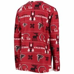 Outerstuff Youth Red Atlanta Falcons Logo Allover Print Long Sleeve T-Shirt & Pants Holiday Pajamas Sleep Set -Outerstuff shop unnamed file 7682