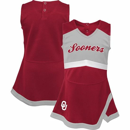 Outerstuff Girls Youth Crimson Oklahoma Sooners Cheer Captain Jumper Dress 4 Outerstuff Girls Youth Crimson Oklahoma Sooners Cheer Captain Jumper Dress - Image 2