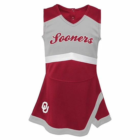 Outerstuff Girls Youth Crimson Oklahoma Sooners Cheer Captain Jumper Dress 5 Outerstuff Girls Youth Crimson Oklahoma Sooners Cheer Captain Jumper Dress - Image 3