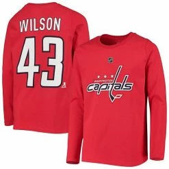 Outerstuff Youth Tom Wilson Red Washington Capitals Authentic Stack Long Sleeve Name & Number T-Shirt