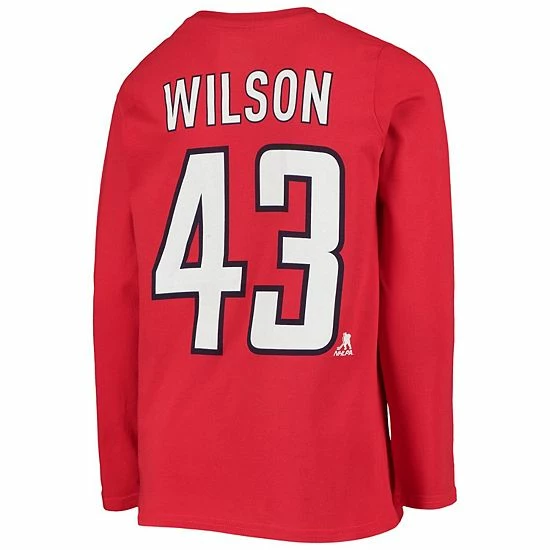 Outerstuff Youth Tom Wilson Red Washington Capitals Authentic Stack Long Sleeve Name & Number T-Shirt 6 Outerstuff Youth Tom Wilson Red Washington Capitals Authentic Stack Long Sleeve Name & Number T-Shirt - Image 4