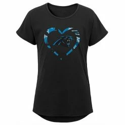 Outerstuff Girls Youth Black Carolina Panthers Tie-Dye Heart T-Shirt