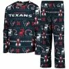 Outerstuff Youth Navy Houston Texans Logo Allover Print Long Sleeve T-Shirt & Pants Holiday Pajamas Sleep Set -Outerstuff shop unnamed file 7724