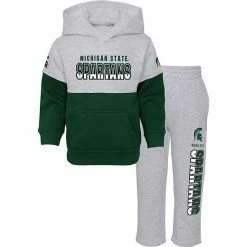 Alternative view of Outerstuff Infant Heather Gray/Green Michigan State Spartans Playmaker Pullover Hoodie & Pants Set
