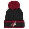 Outerstuff Youth Black Arizona Coyotes Team Stripe Cuffed Knit Hat With Pom -Outerstuff shop unnamed file 7740