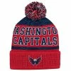 Outerstuff Youth Red Washington Capitals Puck Pattern Cuffed Knit Hat With Pom
