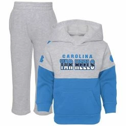 Alternative view of Outerstuff Infant Heather Gray/Light Blue North Carolina Tar Heels Playmaker Pullover Hoodie & Pants Set