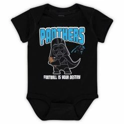 Outerstuff Newborn Black Carolina Panthers Star Wars Stay On Target Bodysuit