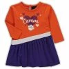 Outerstuff Girls Infant Orange Clemson Tigers Heart French Terry Dress