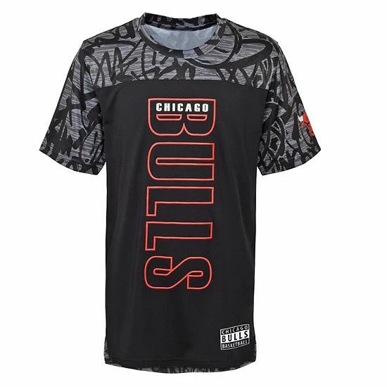 Outerstuff Youth Black Chicago Bulls Court Mural T-Shirt 5 Outerstuff Youth Black Chicago Bulls Court Mural T-Shirt - Image 3