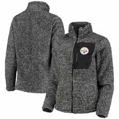 Outerstuff Juniors Black Pittsburgh Steelers Intercepting Teddy Full-Zip Jacket