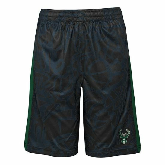 Outerstuff Youth Black Milwaukee Bucks Scribble Dribble Baller Shorts 5 Outerstuff Youth Black Milwaukee Bucks Scribble Dribble Baller Shorts - Image 3