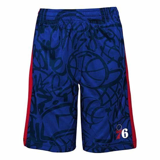 Outerstuff Youth Royal Philadelphia 76ers Scribble Dribble Baller Shorts 5 Outerstuff Youth Royal Philadelphia 76ers Scribble Dribble Baller Shorts - Image 3