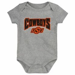 Outerstuff Infant Black/Black/Heathered Gray Oklahoma State Cowboys 3-Pack Game On Bodysuit Set -Outerstuff shop unnamed file 7930