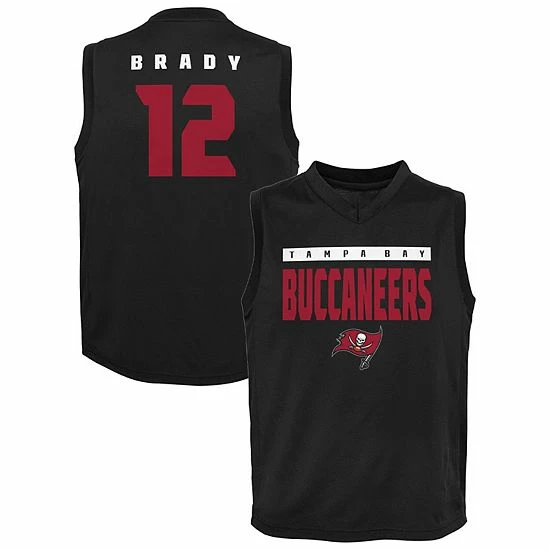 Outerstuff Youth Tom Brady Black Tampa Bay Buccaneers Fast Track V-Neck Tank Top 3 Outerstuff Youth Tom Brady Black Tampa Bay Buccaneers Fast Track V-Neck Tank Top