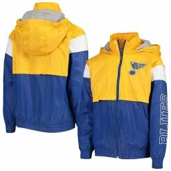 Outerstuff Youth Gold/Blue St. Louis Blues Goal Line Full-Zip Hoodie Windbreaker Jacket 6 Outerstuff Youth Gold/Blue St. Louis Blues Goal Line Full-Zip Hoodie Windbreaker Jacket -Outerstuff shop unnamed file 7960