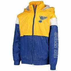 Outerstuff Youth Gold/Blue St. Louis Blues Goal Line Full-Zip Hoodie Windbreaker Jacket 7 Outerstuff Youth Gold/Blue St. Louis Blues Goal Line Full-Zip Hoodie Windbreaker Jacket -Outerstuff shop unnamed file 7961