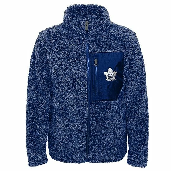 Outerstuff Girls Youth Blue Toronto Maple Leafs Fan Gear Sherpa Full-Zip Jacket 3 Outerstuff Girls Youth Blue Toronto Maple Leafs Fan Gear Sherpa Full-Zip Jacket