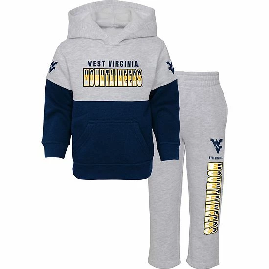 Outerstuff Infant Heather Gray/Navy West Virginia Mountaineers Playmaker Pullover Hoodie & Pants Set 4 Outerstuff Infant Heather Gray/Navy West Virginia Mountaineers Playmaker Pullover Hoodie & Pants Set - Image 2