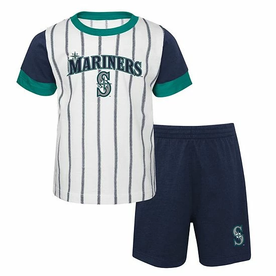 Outerstuff Toddler White/Navy Seattle Mariners Position Player T-Shirt & Shorts Set 4 Outerstuff Toddler White/Navy Seattle Mariners Position Player T-Shirt & Shorts Set - Image 2