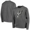 Outerstuff Youth Heathered Gray San Antonio Spurs Performance Fleece Crew Sweatshirt