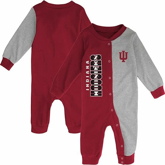 Outerstuff Newborn & Infant Crimson/Heather Gray Indiana Hoosiers Half Time Two-Tone Long Sleeve Full-Snap Jumper 3 Outerstuff Newborn & Infant Crimson/Heather Gray Indiana Hoosiers Half Time Two-Tone Long Sleeve Full-Snap Jumper