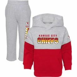 Outerstuff Toddler Heather Gray/Red Kansas City Chiefs Playmaker Hoodie And Pants Set