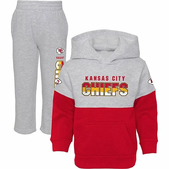 Outerstuff Toddler Heather Gray/Red Kansas City Chiefs Playmaker Hoodie And Pants Set 4 Outerstuff Toddler Heather Gray/Red Kansas City Chiefs Playmaker Hoodie And Pants Set - Image 2