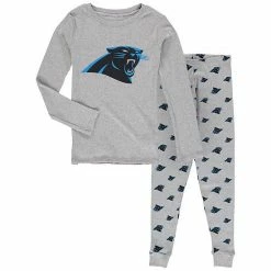 Outerstuff Preschool Heathered Gray Carolina Panthers Long Sleeve T-Shirt & Pants Sleep Set
