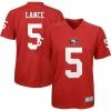 Outerstuff Youth Trey Lance Scarlet San Francisco 49ers Performance Name & Number Raglan V-Neck T-Shirt