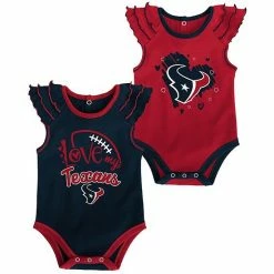 Outerstuff Girls Newborn Red/Navy Houston Texans Two-Pack Touchdown Bodysuit Set