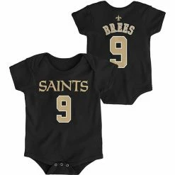 Outerstuff Infant Drew Brees Black New Orleans Saints Mainliner Name And Number Bodysuit