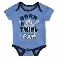 Outerstuff Newborn Navy/Light Blue/Cream Minnesota Twins Three-Pack Number One Bodysuit -Outerstuff shop unnamed file 8147