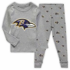 Outerstuff Toddler Heathered Gray Baltimore Ravens Sleep Set