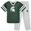 Outerstuff Preschool Green/Gray Michigan State Spartans Red Zone Jersey & Pants Set
