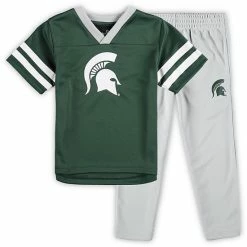 Outerstuff Preschool Green/Gray Michigan State Spartans Red Zone Jersey & Pants Set -Outerstuff shop unnamed file 8172