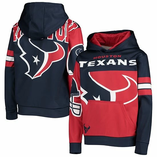 Outerstuff Youth Red/Navy Houston Texans First And Goal Pullover Hoodie 4 Outerstuff Youth Red/Navy Houston Texans First And Goal Pullover Hoodie - Image 2