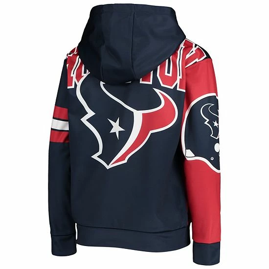 Outerstuff Youth Red/Navy Houston Texans First And Goal Pullover Hoodie 5 Outerstuff Youth Red/Navy Houston Texans First And Goal Pullover Hoodie - Image 3