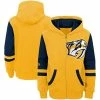 Outerstuff Youth Gold Nashville Predators Faceoff Colorblocked Fleece Full-Zip Hoodie Jacket