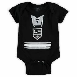 Outerstuff Infant Black Los Angeles Kings Mock Jersey Stripes Bodysuit