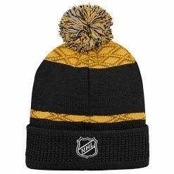 Outerstuff Youth Black Boston Bruins Puck Pattern Cuffed Knit Hat With Pom -Outerstuff shop unnamed file 821