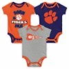 Outerstuff Newborn & Infant Orange/White Clemson Tigers Born A Fan Three-Piece Bodysuit Set